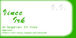 vince irk business card